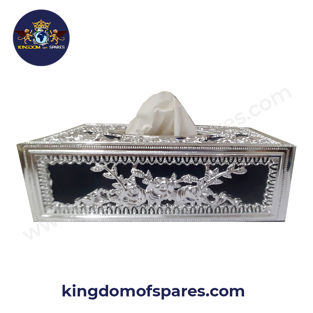 Royal Design Tissue Box for Home, Office, Car – Silver - Kingdom of Spares  - the world of car spare parts